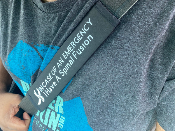 Pullover Pal Awareness Seat Belt Covers (IN CASE OF AN EMERGENCY Scoliosis Cervical, & Muscular Atrophy)