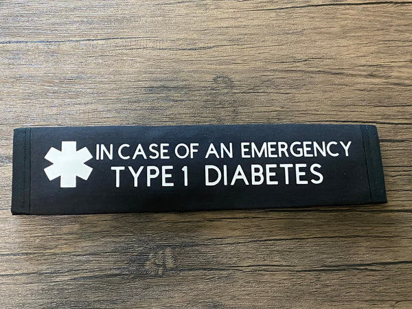 Black Seat belt Cover ( Type 1 & 2 Diabetic Insulin Dependent, Pump User, Type 1 & 2, & Diabetic