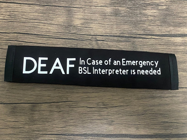 Pullover Pal Seat Belt Covers ( I am Deaf,Deaf wears hearing aids and uses ASL, Deaf and can Read Lips, DeafBlind, & I am deaf and use ASL)