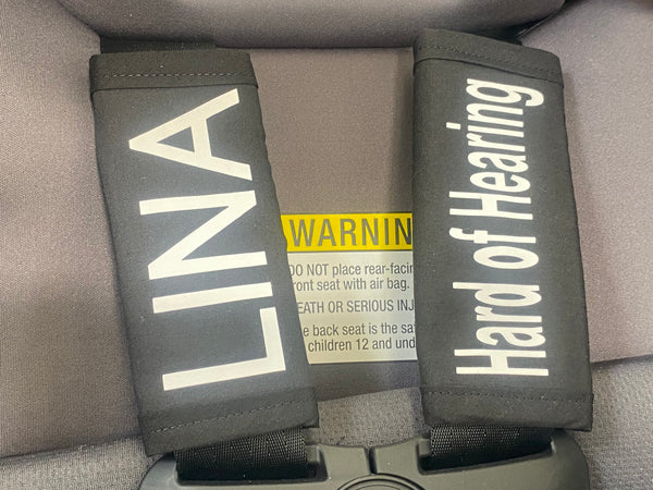 Pullover Pal Awareness Seat Belt Covers (Name and custom)