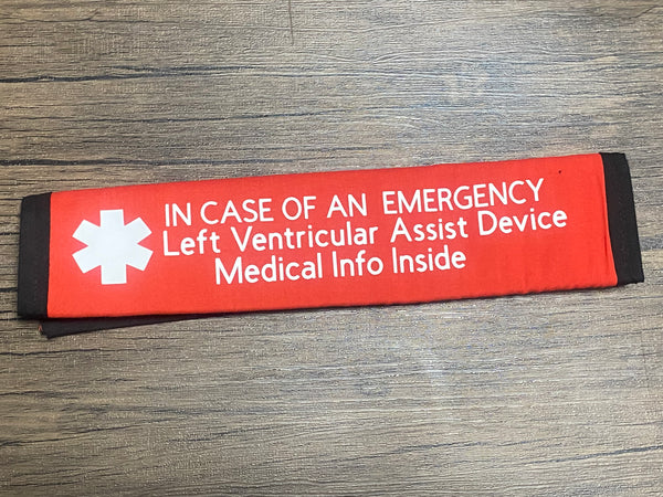 Pullover Pal Awareness Seat Belt Covers (IN CASE OF AN EMERGENCY) LVAD & RVAD MEDICAL INFO INSIDE