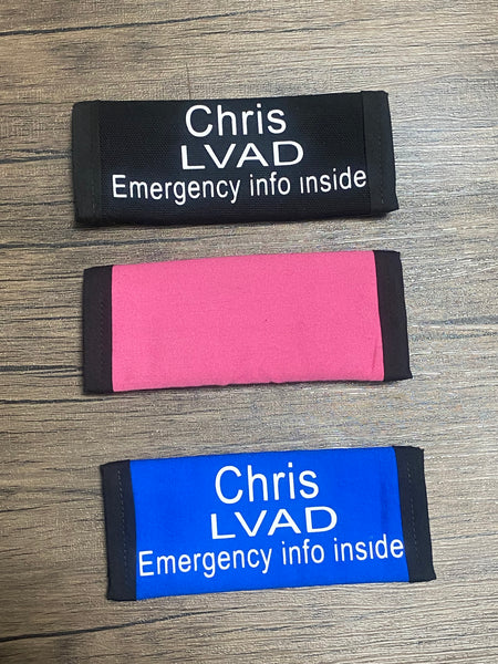 Pullover Pal Awareness Seat Belt Covers (IN CASE OF AN EMERGENCY) LVAD & RVAD MEDICAL INFO INSIDE