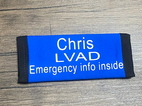 Pullover Pal Awareness Seat Belt Covers (IN CASE OF AN EMERGENCY) LVAD & RVAD MEDICAL INFO INSIDE