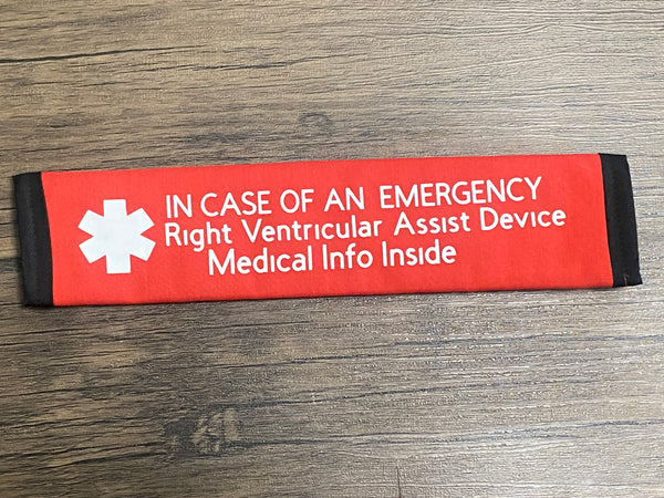 Pullover Pal Awareness Seat Belt Covers (IN CASE OF AN EMERGENCY) LVAD & RVAD MEDICAL INFO INSIDE