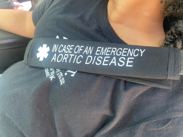 Pullover Pal Awareness Seat Belt Covers (IN CASE OF AN EMERGENCY) AORTIC DISEASE