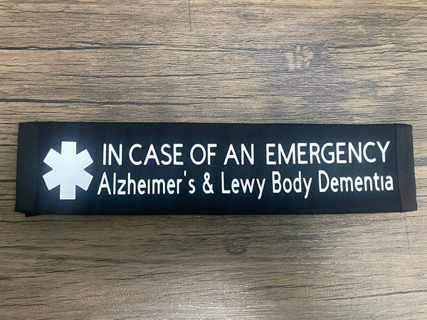 Black & Hot Pink Seat Belt Cover ( Alzheimers, Dementia, Lewy Body, Vascular, Alzheimer Sclerosis, Frontotemporal)