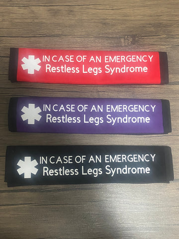 Pullover Pal Awareness Seat Belt Covers (IN CASE OF AN EMERGENCY) Restless Legs Syndrome