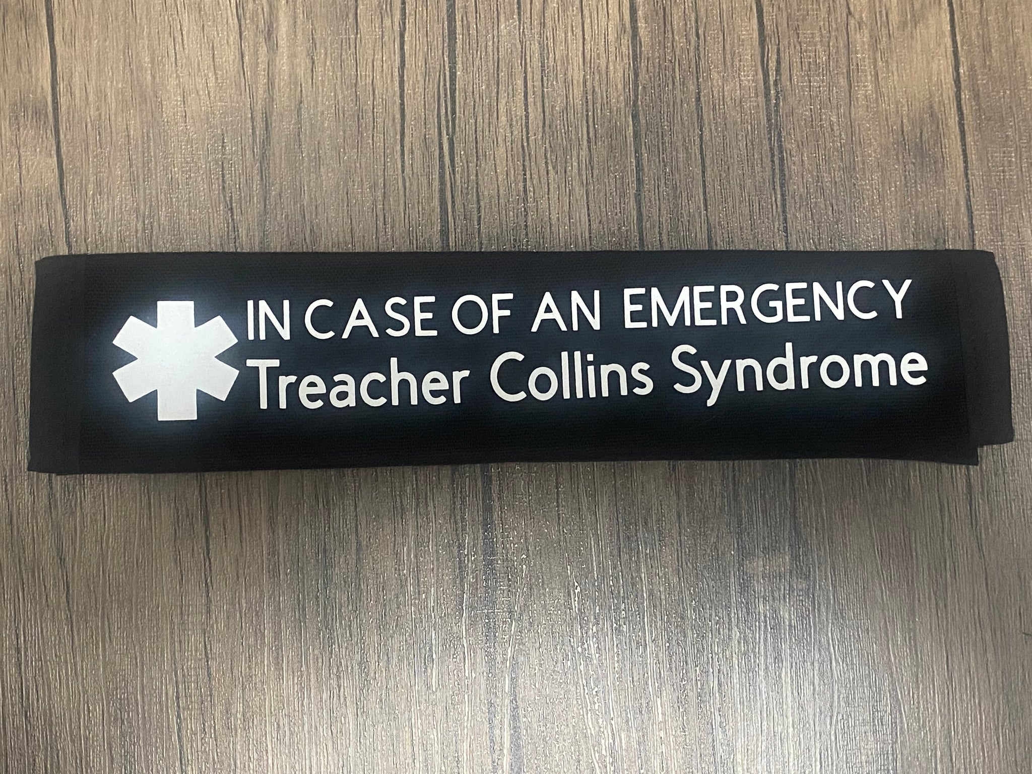 Pullover Pal Awareness Seat Belt Covers (IN CASE OF AN EMERGENCY) Treacher Collins Syndrome