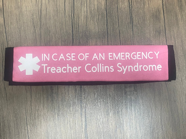 Pullover Pal Awareness Seat Belt Covers (IN CASE OF AN EMERGENCY) Treacher Collins Syndrome