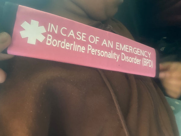 Pullover Pal Awareness Seat cover ( IN CASE OF AN EMERGENCY) Borderline Personality Disorder (BPD)