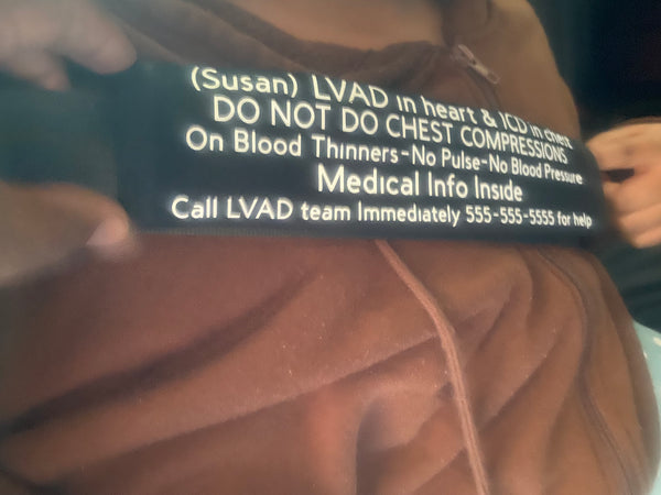 Pullover Pal Awareness Seat Belt Covers (IN CASE OF AN EMERGENCY) LVAD & RVAD MEDICAL INFO INSIDE