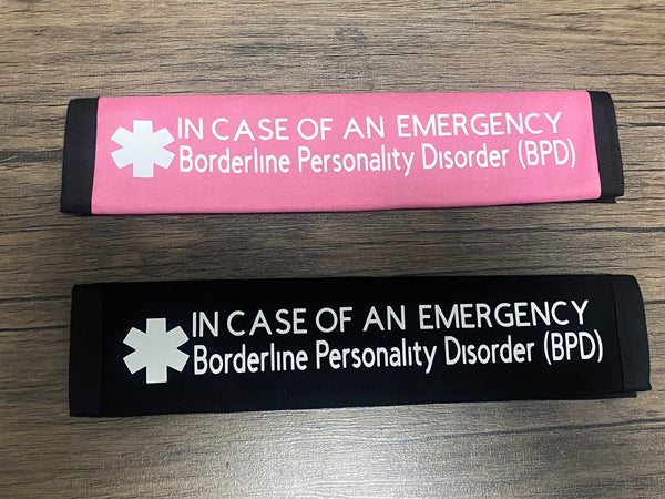 Pullover Pal Awareness Seat cover ( IN CASE OF AN EMERGENCY) Borderline Personality Disorder (BPD)