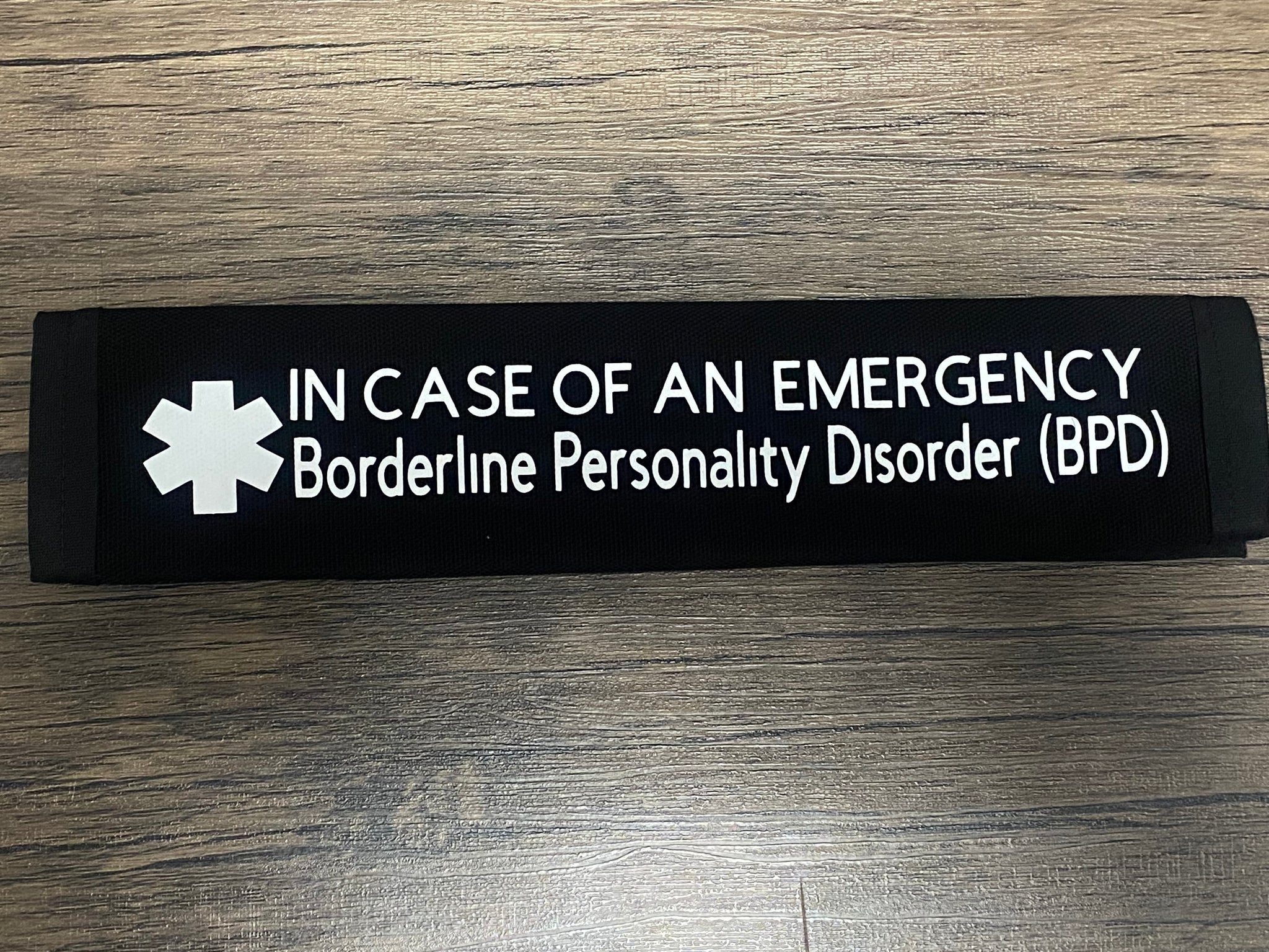 Pullover Pal Awareness Seat cover ( IN CASE OF AN EMERGENCY) Borderline Personality Disorder (BPD)