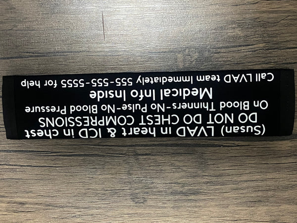 Pullover Pal Awareness Seat Belt Covers (IN CASE OF AN EMERGENCY) LVAD & RVAD MEDICAL INFO INSIDE