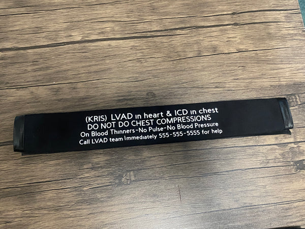 Pullover Pal Awareness Seat Belt Covers (IN CASE OF AN EMERGENCY) LVAD & RVAD MEDICAL INFO INSIDE