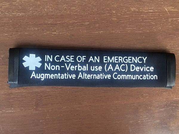 Pullover Pal Awareness Seat Belt Covers (IN CASE OF AN EMERGENCY) AUTISM, DEAF, NON-VERBAL AAC DEVICE