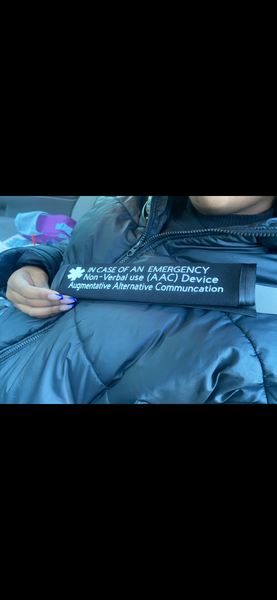 Pullover Pal Awareness Seat Belt Covers (IN CASE OF AN EMERGENCY) AUTISM, DEAF, NON-VERBAL AAC DEVICE