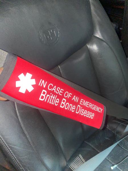 Black Pullover Pal Awareness Seat Belt Cover (Brittle Bone Disease & Osteogenesis imperfecta, and Osteoporosis