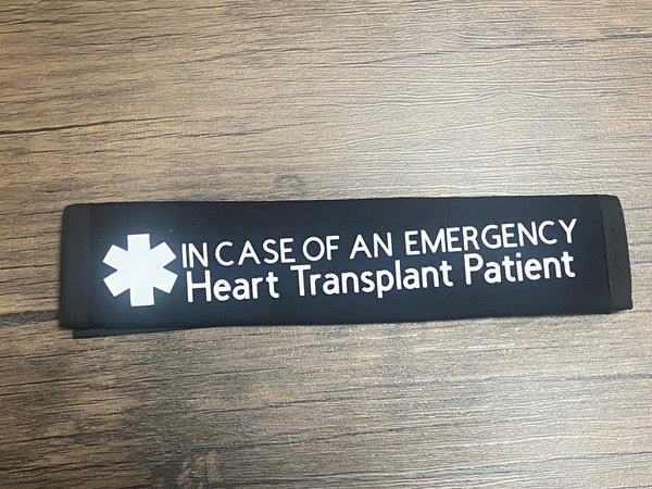 Pullover Pal Awareness Seat cover ( IN CASE OF AN EMERGENCY) Heart Transplant Patient