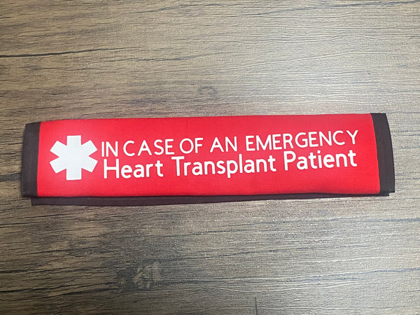 Pullover Pal Awareness Seat cover ( IN CASE OF AN EMERGENCY) Heart Transplant Patient