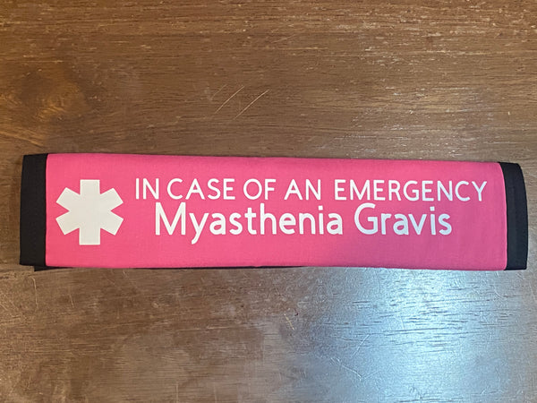 Black and Teal Awareness Pullover Pal Seat Belt Cover (In Case of an emergency) Myasthenia Gravis on Prednisone, Myasthenia Gravis