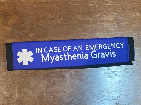 Black and Teal Awareness Pullover Pal Seat Belt Cover (In Case of an emergency) Myasthenia Gravis on Prednisone, Myasthenia Gravis
