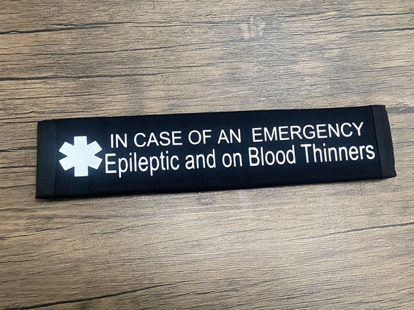 Black, Orange, & Hot Pink Seat Belt Cover Epilepsy & VNS Magnet,Sunflower Syndrome, (I HAVE SEIZURES, I Have Epilepsy I May Have A Seizure) & Jeavons Syndrome