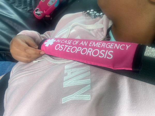 Pullover Pal Awareness Seat cover ( IN CASE OF AN EMERGENCY) OSTEOPOROSIS