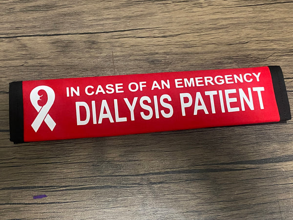 Pullover Pal Black Seat Belt Cover (Dialysis Patient, Deaf Dialysis Patient, Left & Right Arm No Needles or BP, Transplant Patient,Dialysis Left Arm Fistula,Dialysis/Pacemaker/Defibrillator, & Diabetic/Dialysis