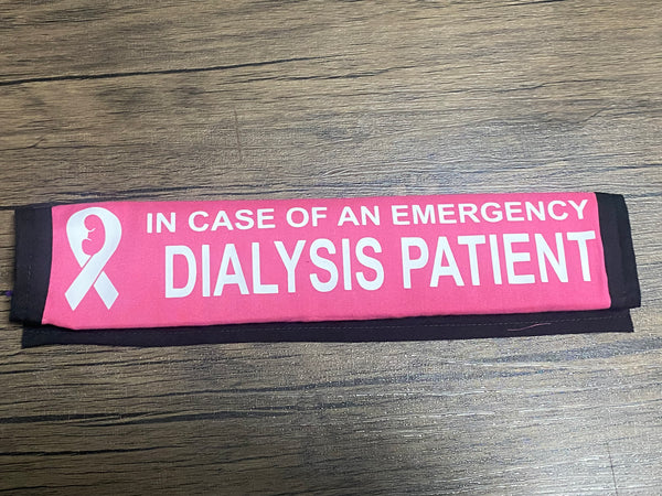 Pullover Pal Black Seat Belt Cover (Dialysis Patient, Deaf Dialysis Patient, Left & Right Arm No Needles or BP, Transplant Patient,Dialysis Left Arm Fistula,Dialysis/Pacemaker/Defibrillator, & Diabetic/Dialysis