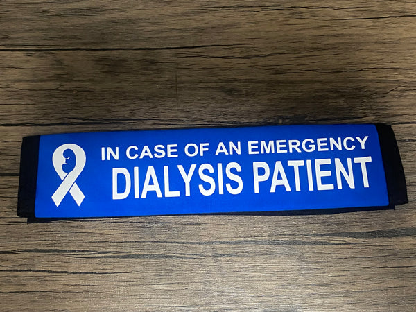 Pullover Pal Black Seat Belt Cover (Dialysis Patient, Deaf Dialysis Patient, Left & Right Arm No Needles or BP, Transplant Patient,Dialysis Left Arm Fistula,Dialysis/Pacemaker/Defibrillator, & Diabetic/Dialysis