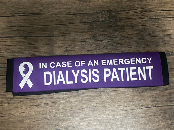 Pullover Pal Black Seat Belt Cover (Dialysis Patient, Deaf Dialysis Patient, Left & Right Arm No Needles or BP, Transplant Patient,Dialysis Left Arm Fistula,Dialysis/Pacemaker/Defibrillator, & Diabetic/Dialysis