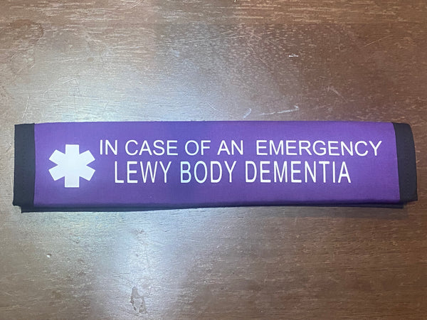 Black & Hot Pink Seat Belt Cover ( Alzheimers, Dementia, Lewy Body, Vascular, Alzheimer Sclerosis, Frontotemporal)