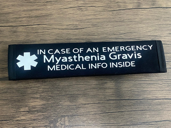 Black and Teal Awareness Pullover Pal Seat Belt Cover (In Case of an emergency) Myasthenia Gravis on Prednisone, Myasthenia Gravis