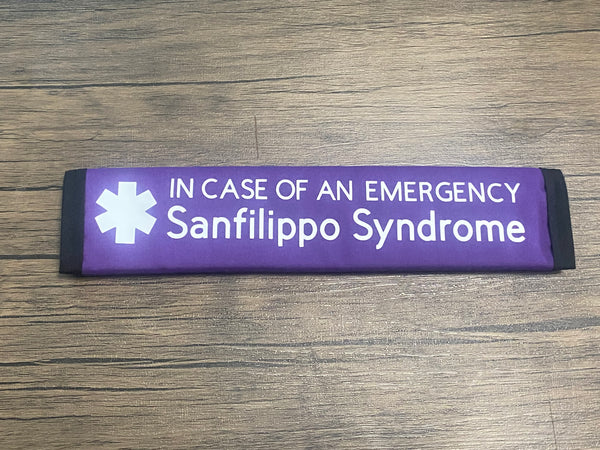 Pullover Pal Awareness Seat cover ( IN CASE OF AN EMERGENCY) Sanfilippo Syndrome