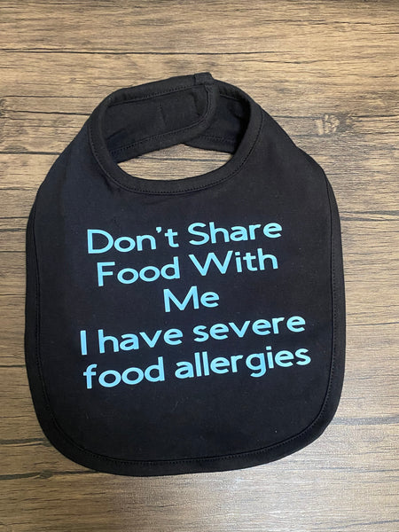 Black & Gray Pullover Pal Food Allergy Awareness Bibs & Car seat Covers