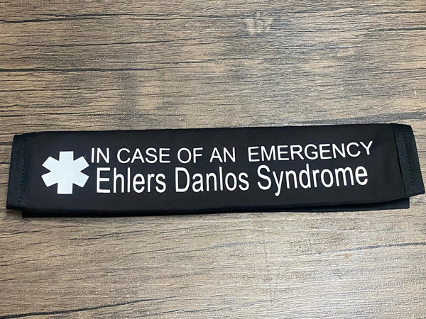 Black Pullover Pal Awareness Seat Belt Cover (In Case of an Emergency) Ehlers Danlos Syndrome & Vascular