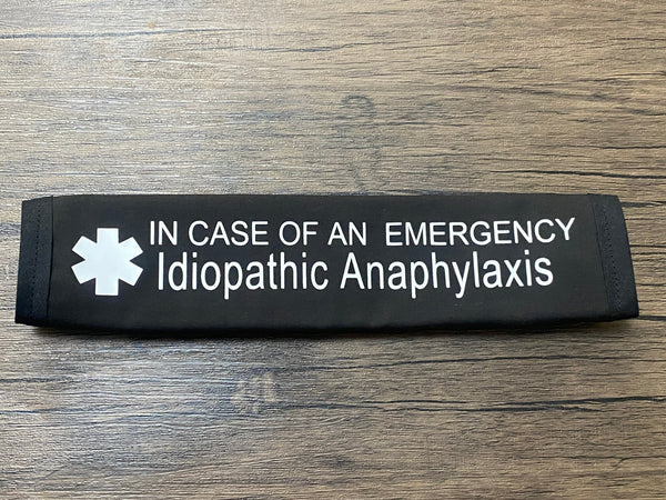 Black & Hot Pink Seat Belt Cover ( Anaphylaxis Allergy)& (Idiopathic Anaphylaxis)