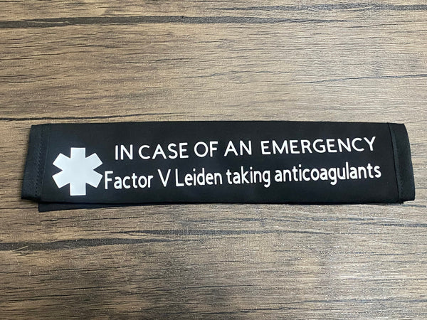 Pullover Pal Black Seat Belt Cover (In Case of an emergency) Factor V Leiden & taking anticoagulants