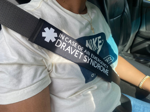 Black Pullover Pal Seat Belt Cover (DRAVET SYNDROME)