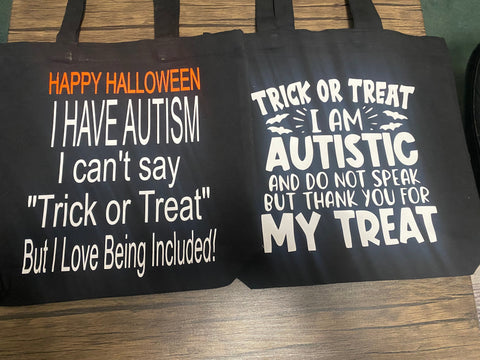 Pullover Pal Autism Awareness Trick or Treat Autistic Halloween Bag.