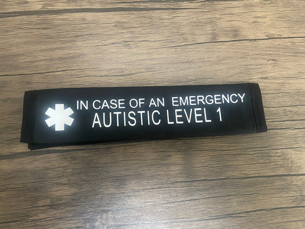 Black & Puzzle Pullover Pal Seat Belt Cover( AUTISM/EPILEPSY) (Autism&ADHD, NEURO DIVERSITY, I HAVE ADHD, Puzzle Autism Logo, Autism Spectrum Disorder & Non-Verbal Autism