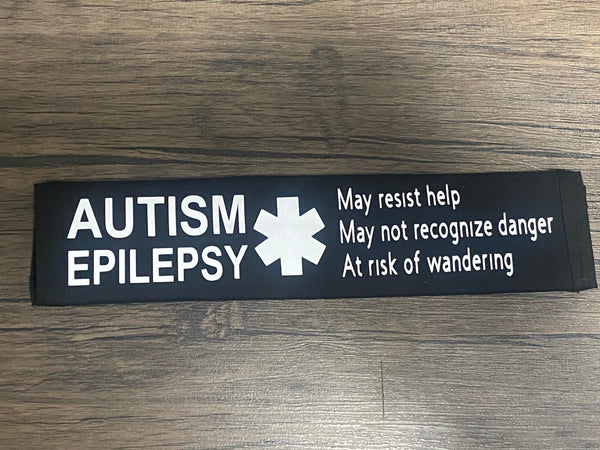 Black & Puzzle Pullover Pal Seat Belt Cover( AUTISM/EPILEPSY) (Autism&ADHD, NEURO DIVERSITY, I HAVE ADHD, Puzzle Autism Logo, Autism Spectrum Disorder & Non-Verbal Autism