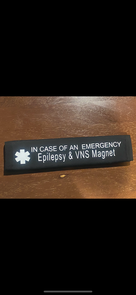 Black, Orange, & Hot Pink Seat Belt Cover Epilepsy & VNS Magnet, (I HAVE SEIZURES, I Have Epilepsy I May Have A Seizure) & Jeavons Syndrome