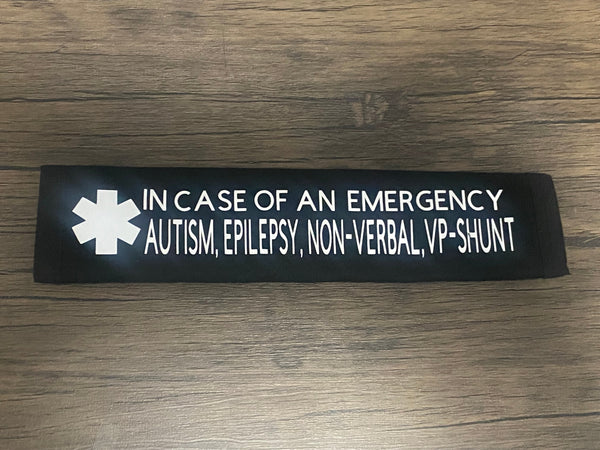 Black & Puzzle Pullover Pal Seat Belt Cover( AUTISM/EPILEPSY) (Autism&ADHD, NEURO DIVERSITY, I HAVE ADHD, Puzzle Autism Logo, Autism Spectrum Disorder & Non-Verbal Autism