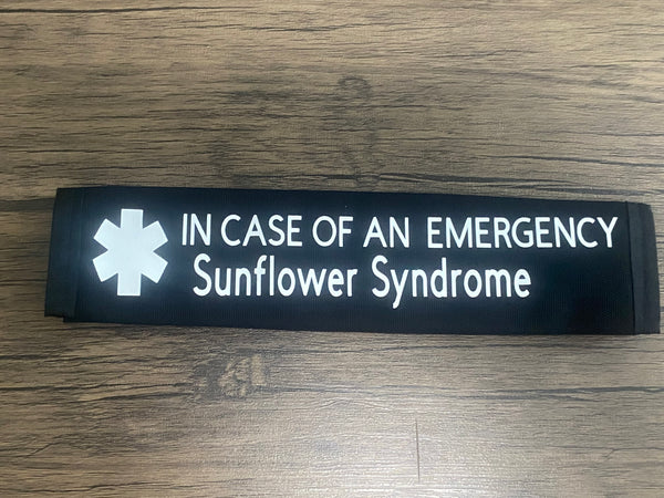 Black, Orange, & Hot Pink Seat Belt Cover Epilepsy & VNS Magnet,Sunflower Syndrome, (I HAVE SEIZURES, I Have Epilepsy I May Have A Seizure) & Jeavons Syndrome