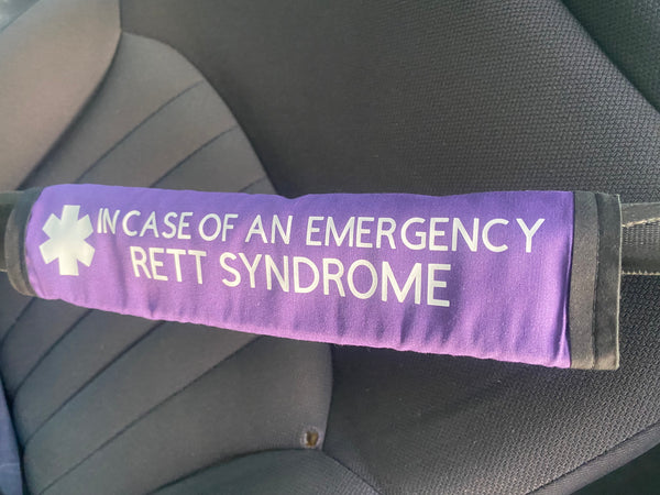 Black & PurplePullover Pal Awareness Seat cover (IN CASE OF AN EMERGENCY) RETT SYNDROME
