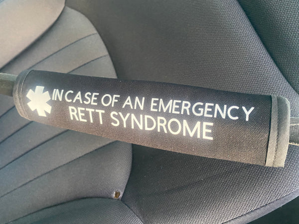 Black & PurplePullover Pal Awareness Seat cover (IN CASE OF AN EMERGENCY) RETT SYNDROME