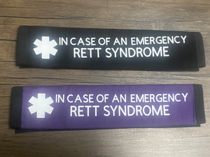 Black & PurplePullover Pal Awareness Seat cover (IN CASE OF AN EMERGENCY) RETT SYNDROME