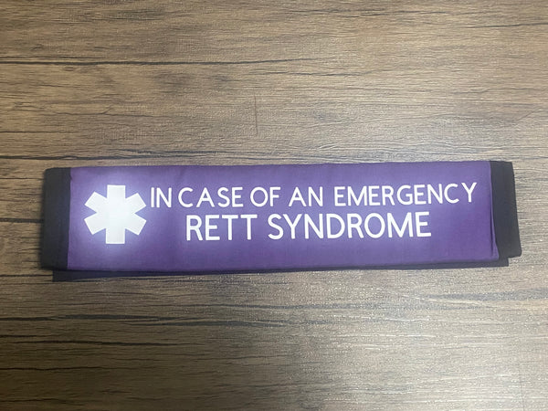 Black & PurplePullover Pal Awareness Seat cover (IN CASE OF AN EMERGENCY) RETT SYNDROME